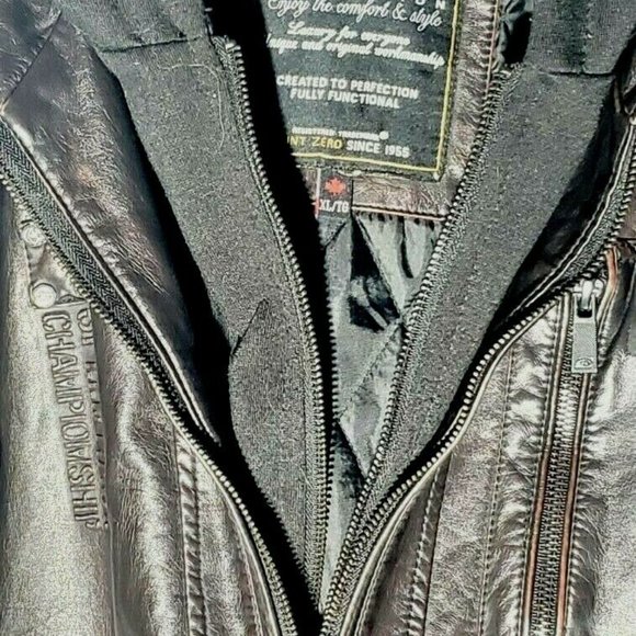 POINT ZERO Leather Jacket Gold Edition XL Brown - Picture 2 of 8